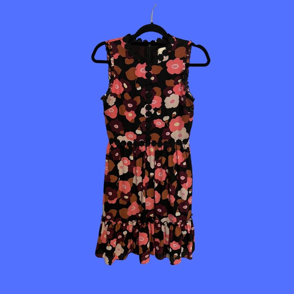 Kate Spade Blooming Floral Mini Dress | Black & Pink | Size 2
